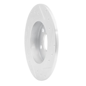 Scion tC Brake Rotor (1) - Rear Left - R1 Concepts - Drilled & Slotted - Silver - `11-`16